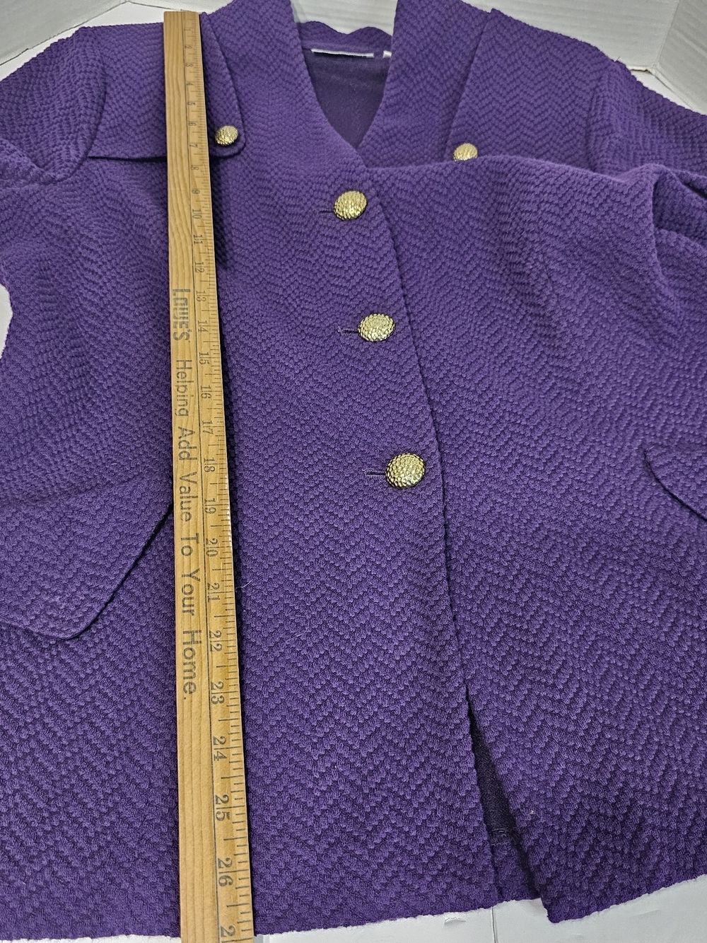JOAN RIVERS Purple Textured Button-Front Jacket - Picture 7 of 15